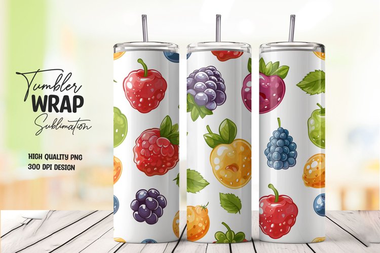 Fruit pattern tumbler wrap sublimation