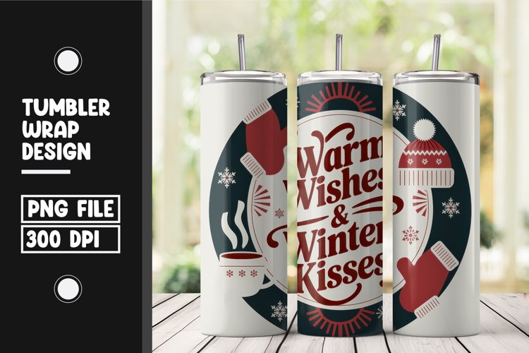 Winter wishes tumbler wrap png