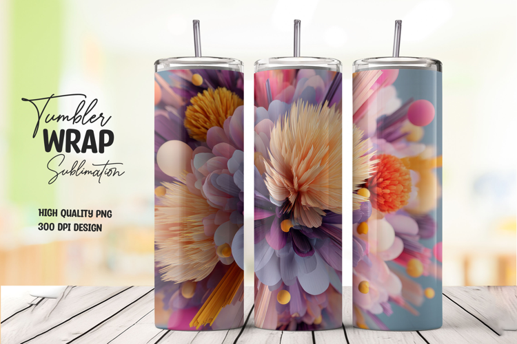 Vibrant Dahlia Bloom Floral Tumbler Wrap