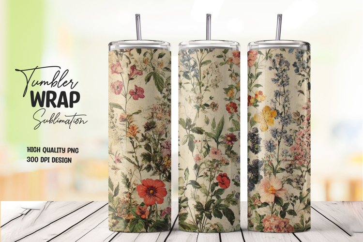 Vintage Garden Tumbler Wrap