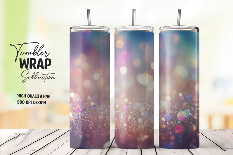Blush Glow Bokeh 20oz Tumbler Wrap Sublimation PNG