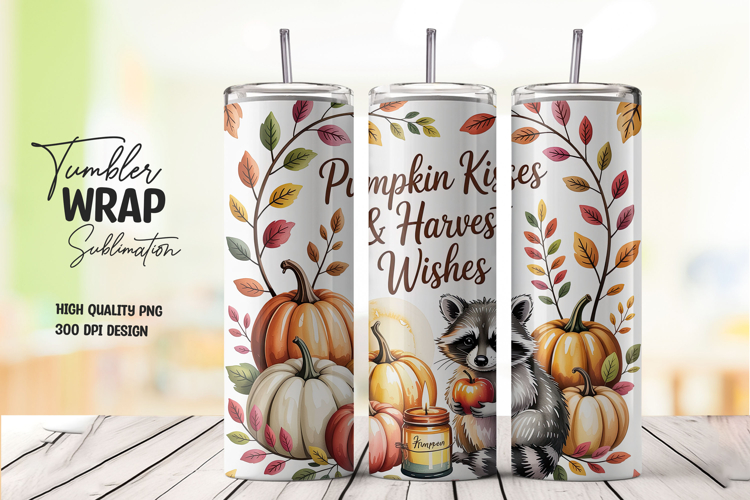 umpkin Patch Autumn Tumbler Wrap Sublimation PNG