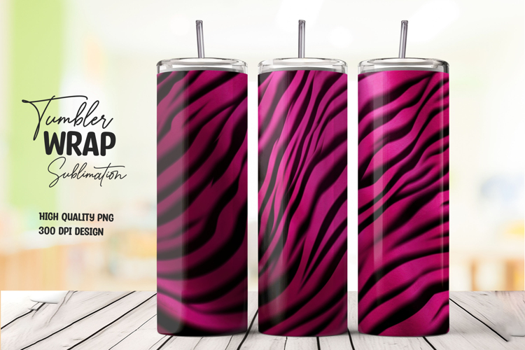 Hot Pink Zebra Tumbler Wrap