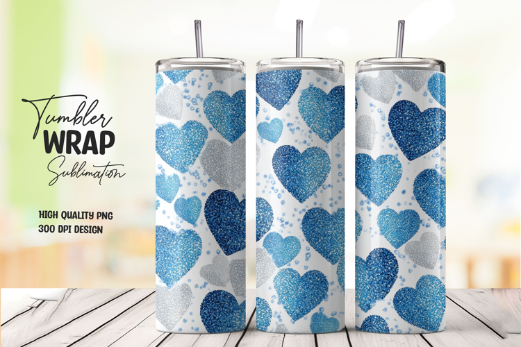 Blue Heart Tumbler Wrap