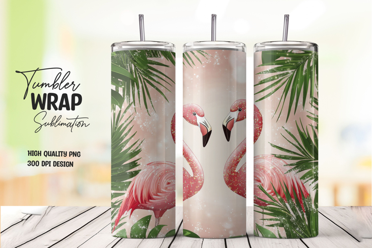 Palm Tree Beach Tumbler Wrap PNG