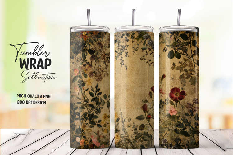 Rustic Flower Tumbler Wrap