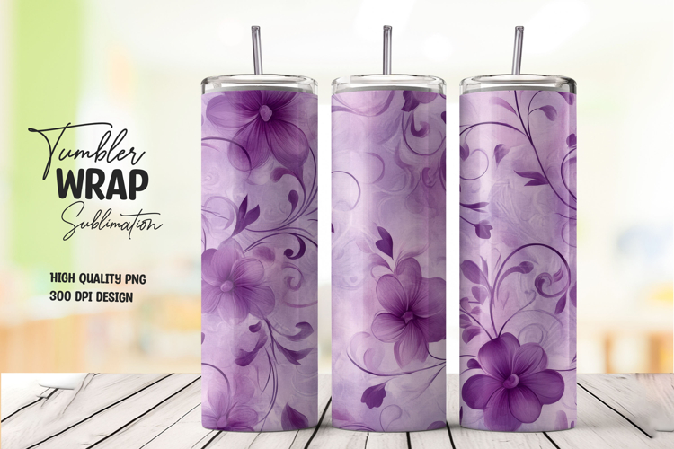 Deep Purple Floral Tumbler Wrap