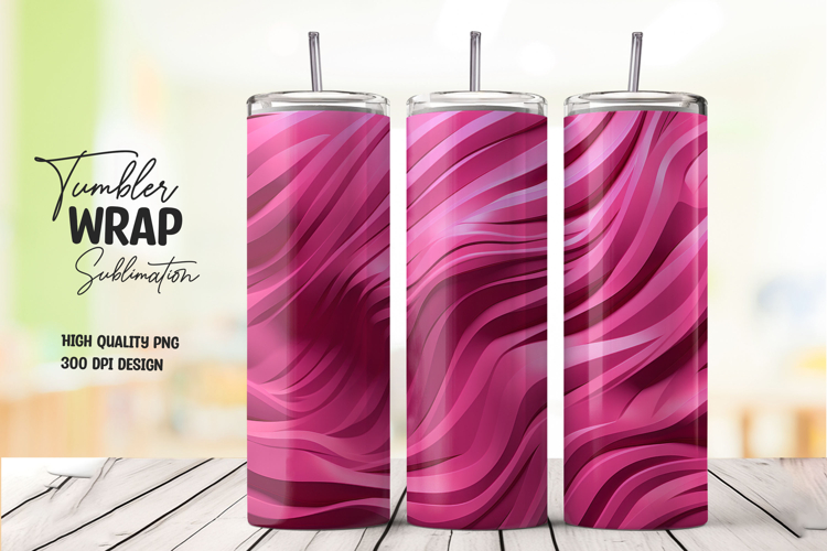 Pink Wave Abstract Tumbler Wrap