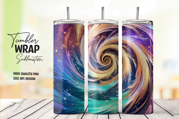 Purple Galaxy Swirl Abstract Tumbler Wrap PNG