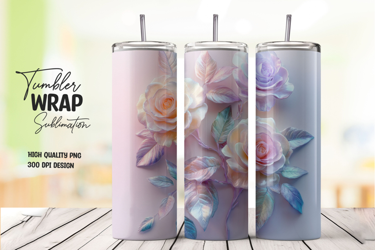Pastel Flower tumbler wrap png