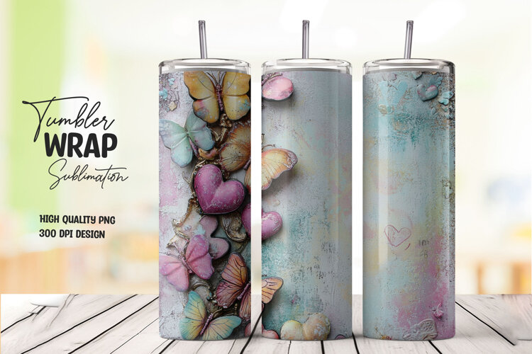 Rustic Floral tumbler wrap png example image 1