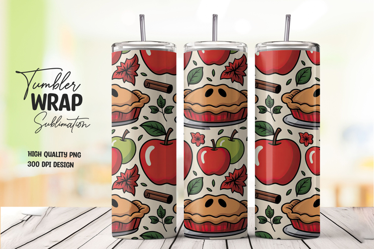 Apple Pie Fall Dessert Tumbler Wrap