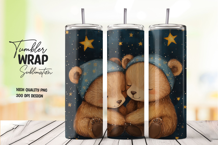 Teddy Bear Night Star Tumbler Wrap
