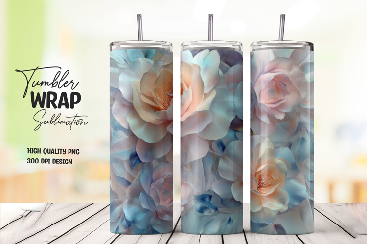 Orange Flower tumbler wrap png