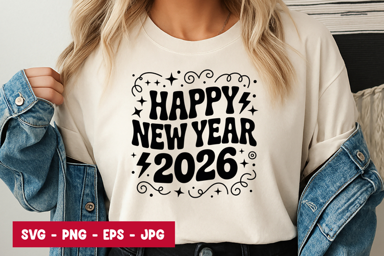 Happy New Year 2026 SVG Design