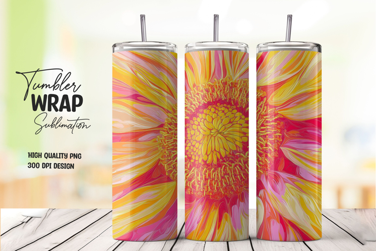 Abstract Yellow Pink Floral Wrap