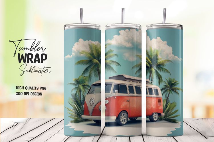 Tropical Fun Flamingo Tumbler Wrap PNG
