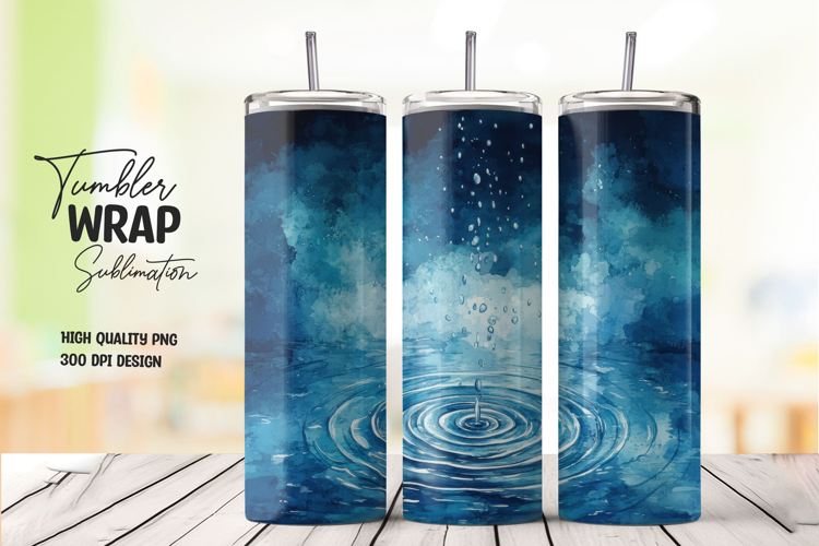 Water Ripple Tumbler Wrap PNG
