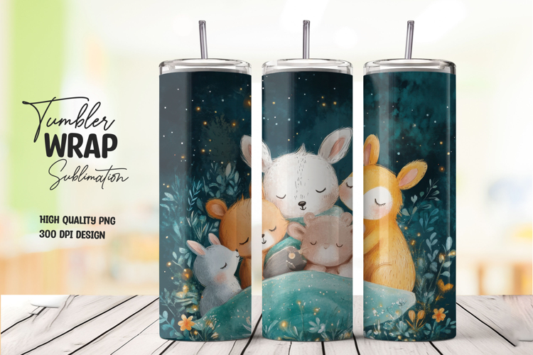 Baby Deer Floral Meadow Tumbler Wrap