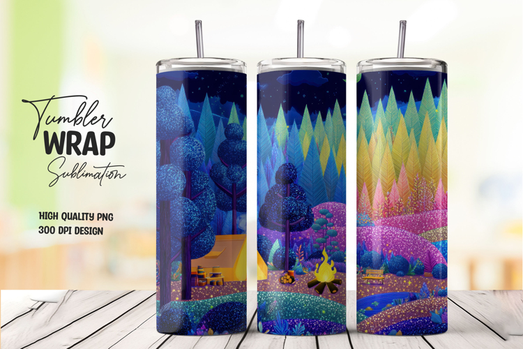 Vibrant Abstract Colors Tumbler Wrap PNG