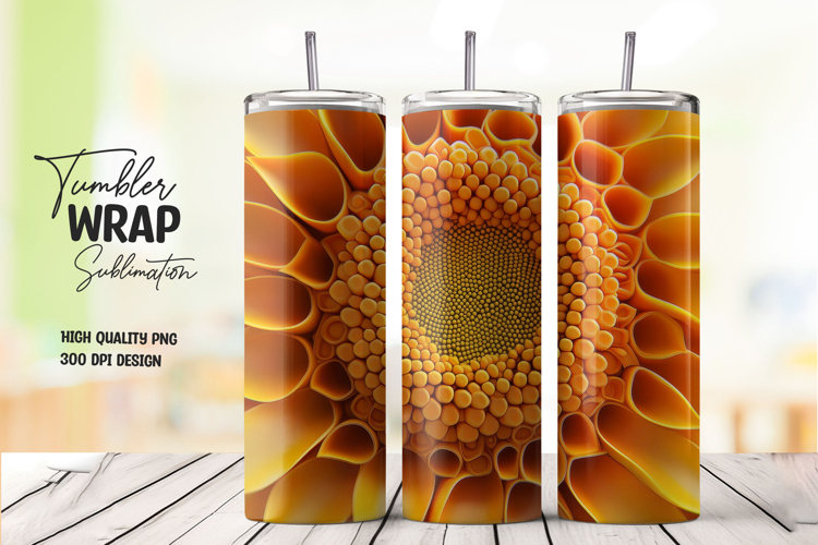 Honeycomb Sunflower Artistic Tumbler Wrap