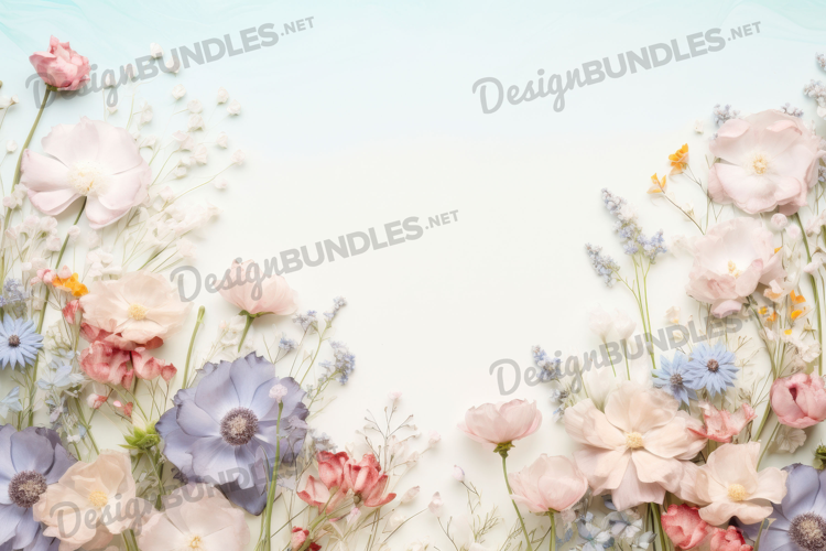 Dreamy Pastel Meadow Flower Scene