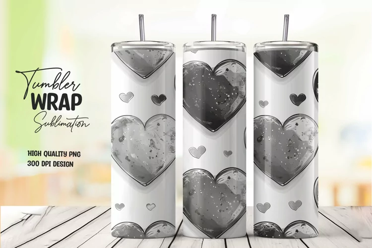 Heart semaless pattern tumbler wrap sublimation
