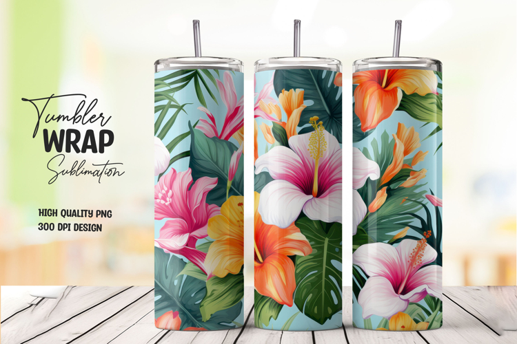 Tropical Hibiscus Tumbler Wrap