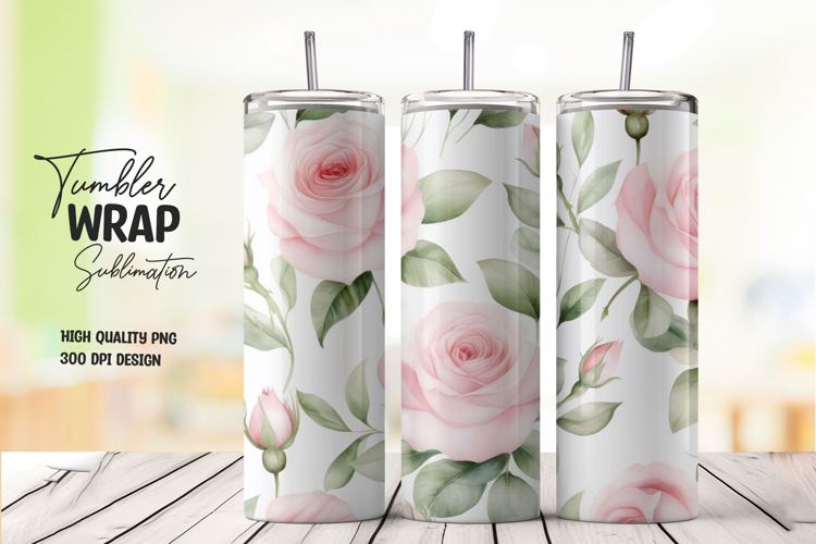 Blush Rose tumbler wrap png
