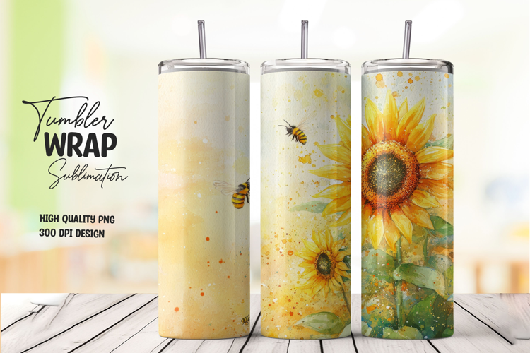 Sunflower with Falling Petals Tumbler Wrap