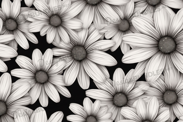 Daisy Black And White Clipart Image 23