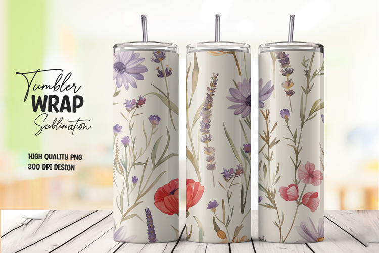 Tulip Meadow tumbler wrap png