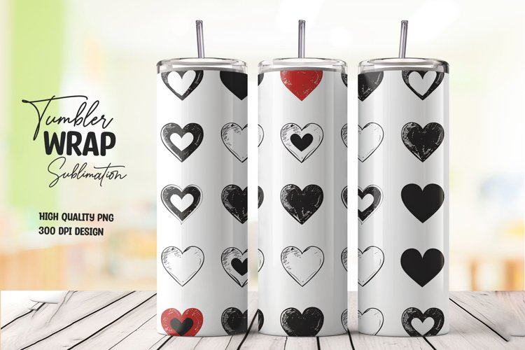 Heart semaless pattern tumbler wrap sublimation