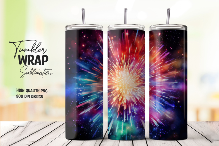 Explosion of Colorful Lights 20oz Tumbler Wrap Sublimation
