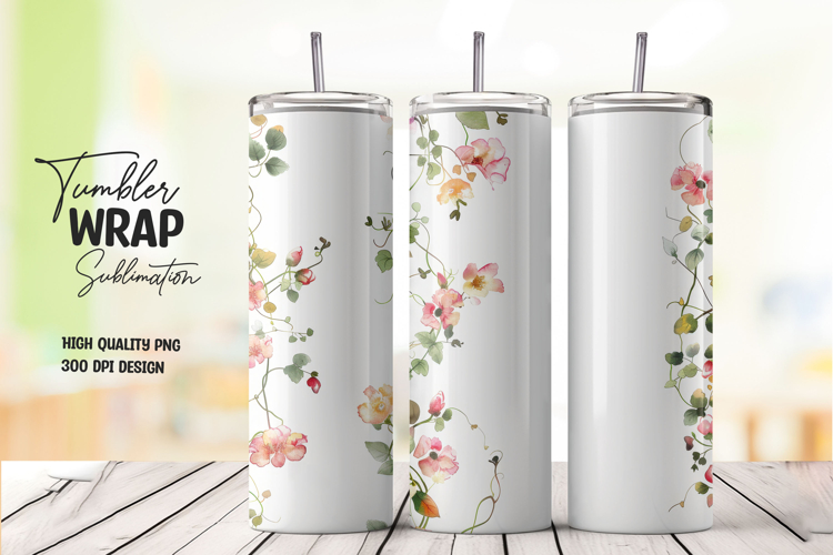 Spring Floral tumbler wrap png