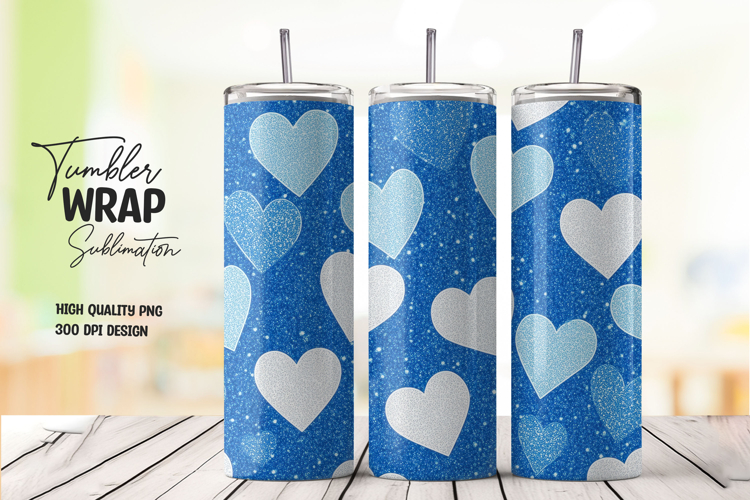 Blue Heart Glow Tumbler Wrap