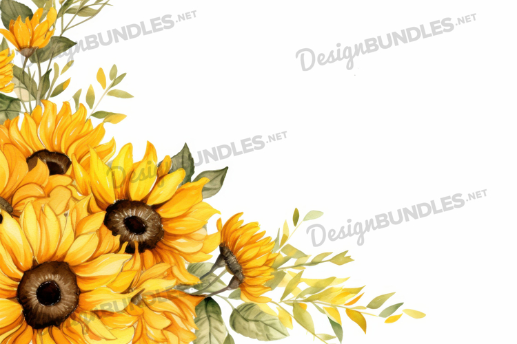 Sunflower Border Clipart Image 7