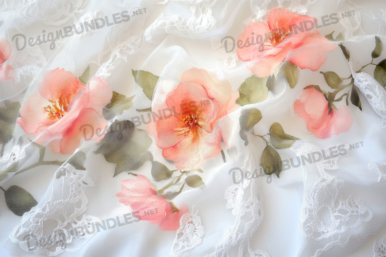 Soft Pink Roses on Lace Background