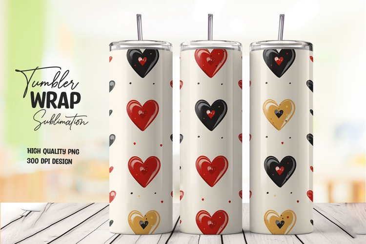 Heart semaless pattern tumbler wrap sublimation