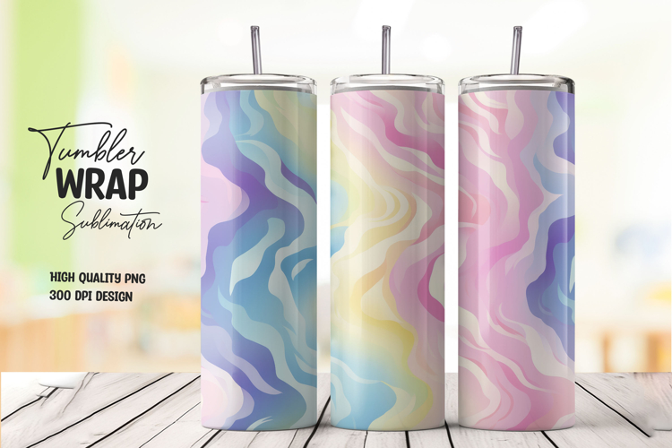 Pastel Swirl Marble Tumbler Wrap