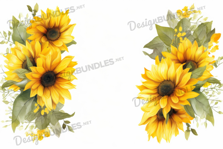 Sunflower Border Clipart Image 6