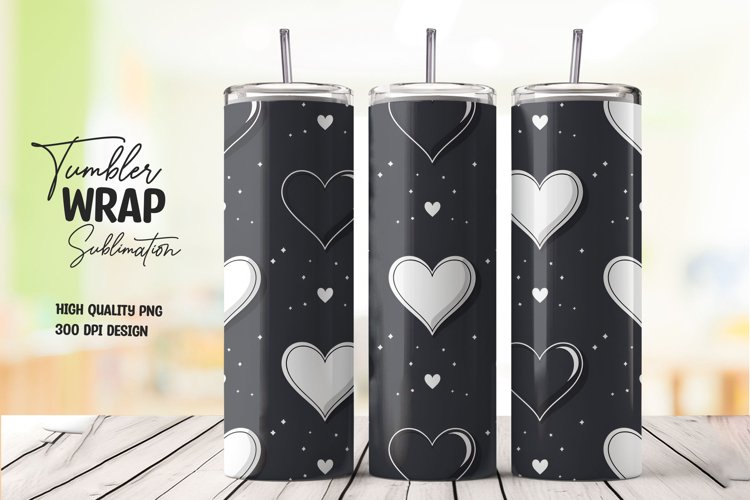 Heart semaless pattern tumbler wrap sublimation example image 1