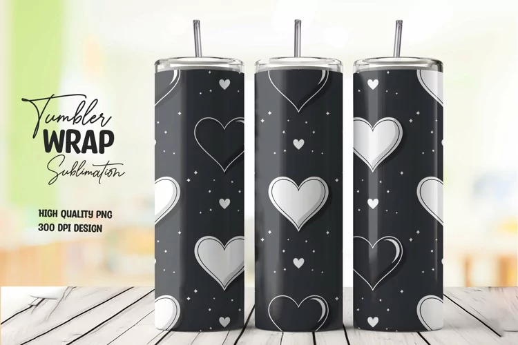 Heart semaless pattern tumbler wrap sublimation