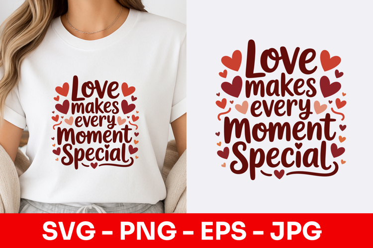 Love Makes Every Moment Special Heart SVG PNG