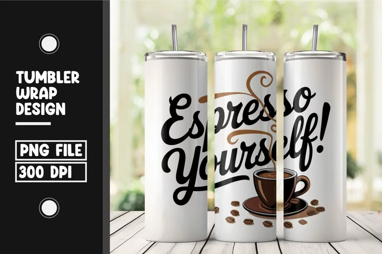 Espresso yourself tumbler wrap png