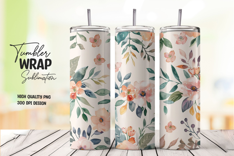 Soft Bloom tumbler wrap png