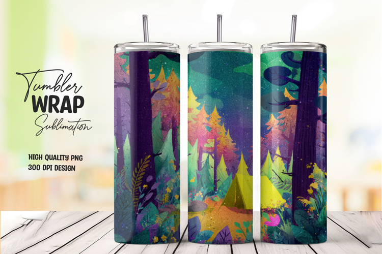 Floral Abstract Tumbler Wrap PNG