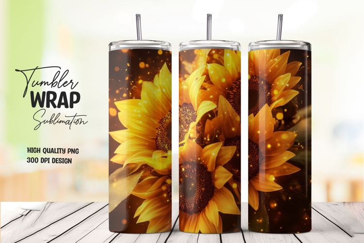 Bright Yellow Sunflower Tumbler Wrap