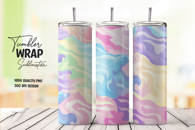 Pastel Wave Abstract Tumbler Wrap