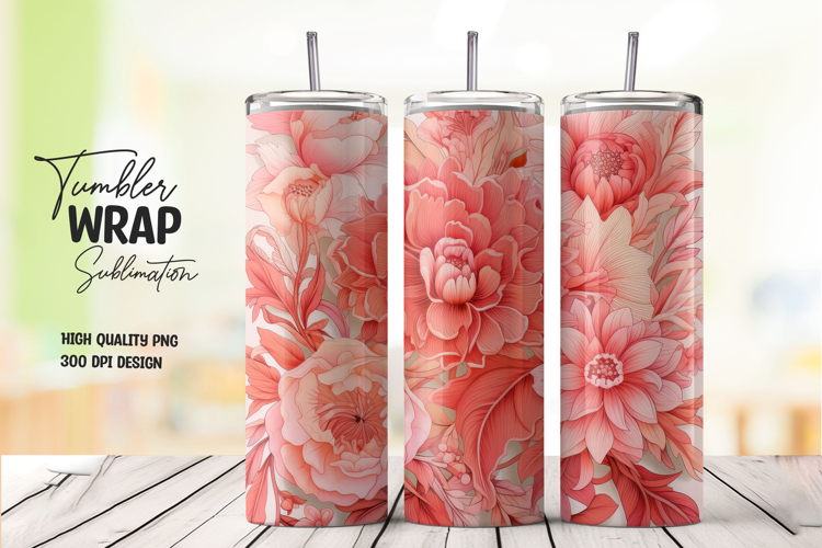 Butterfly and Roses Tumbler Wrap Sublimation